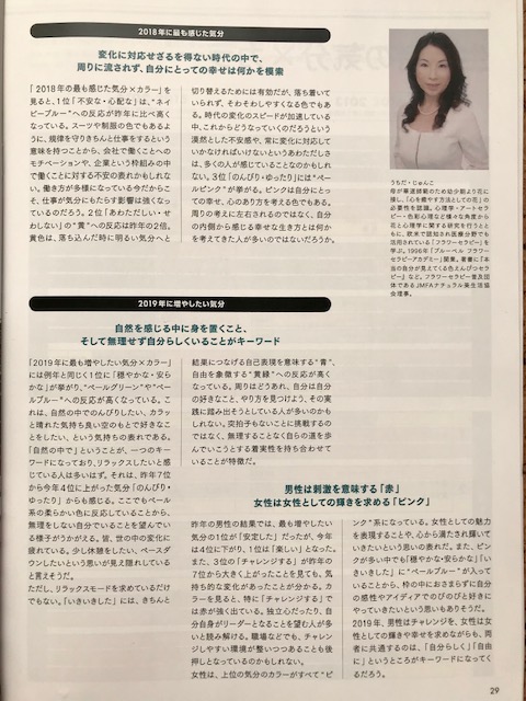 FA流行誌 vol.109「生活者の気分’19 フューチャーアスペクト 編緩する 2019年1月」~伊藤忠商事ファッションシステム(株)発行~